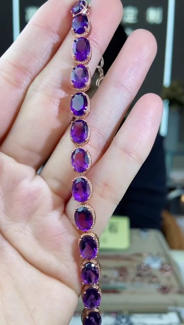 【闪购商品】紫晶手链银S925镶嵌手链