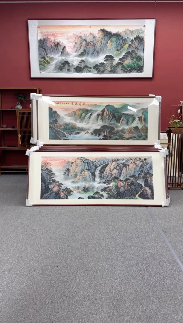 国画手绘  锦绣山河 219*88
