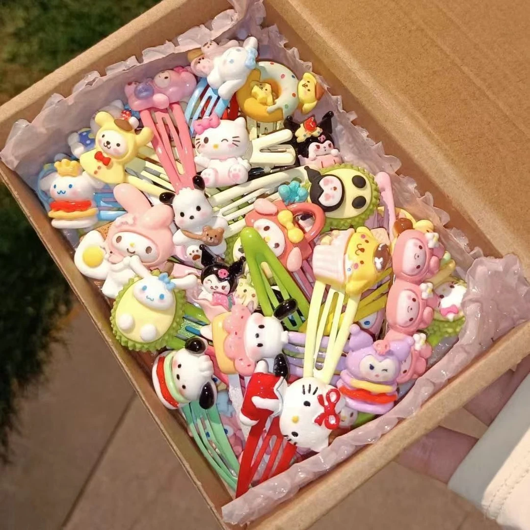 22件套可爱三鹂鸥hellokitty发夹头绳合集发圈头饰儿童卡通kt发卡
