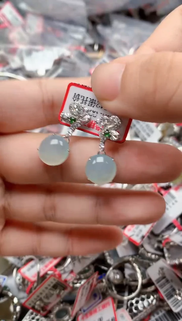 银S925镶嵌戒指翡翠天然A货缅甸翡翠