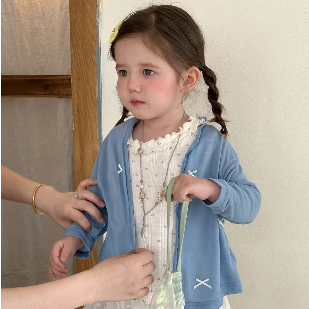 小伊家女童坎肩防晒衣蝴蝶结款2025夏款