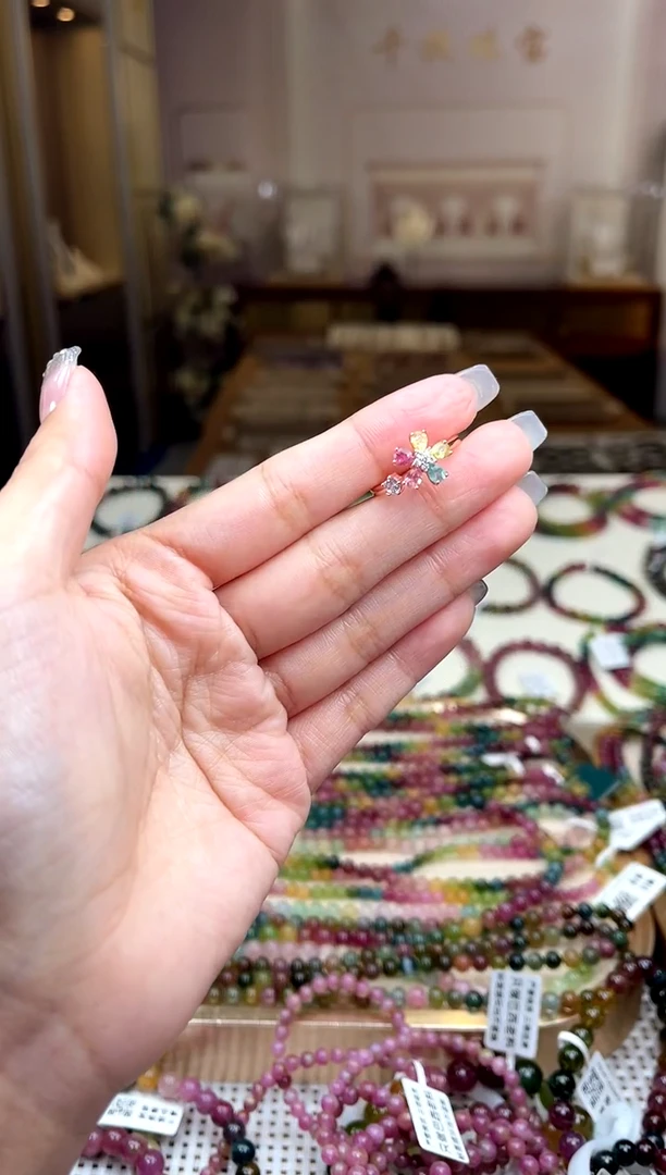 【闪购商品】碧玺/银S925镶嵌碧玺戒指多样性发货