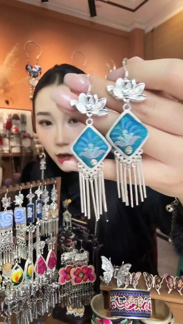 刺绣纯手工民族风耳环