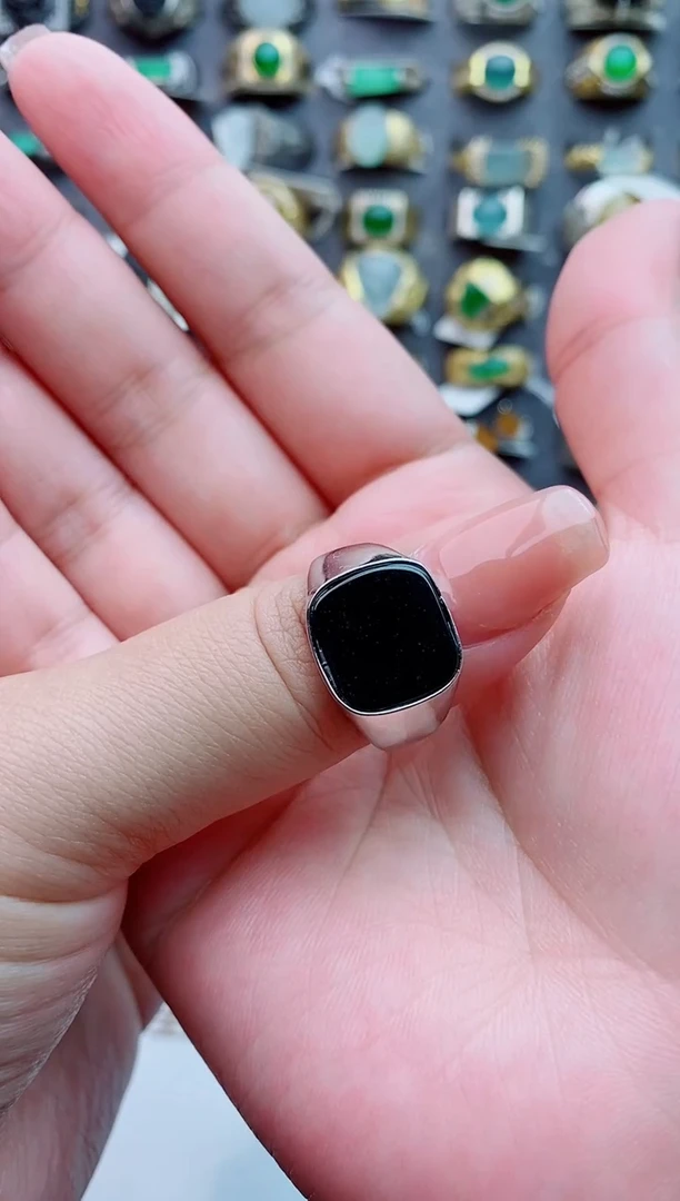 未镶嵌戒指翡翠舟*天然翡翠男戒