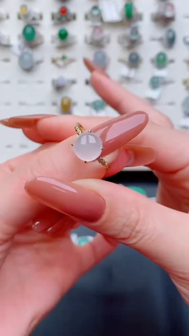 银S925镶嵌戒指翡翠...