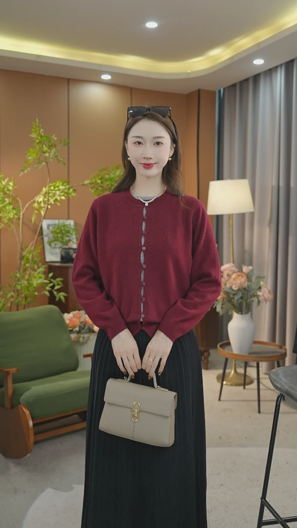 【秋季上新】纯羊毛秋冬假两件减龄气质时尚高品质纯色针织套头衫