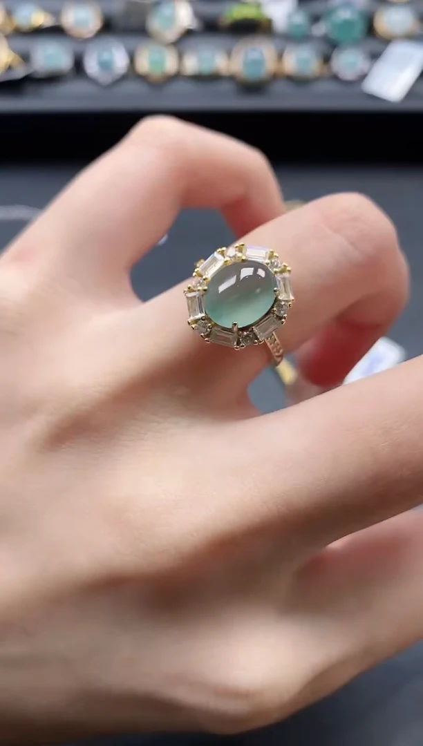 【闪购商品】翡翠戒指银S925镶嵌1111