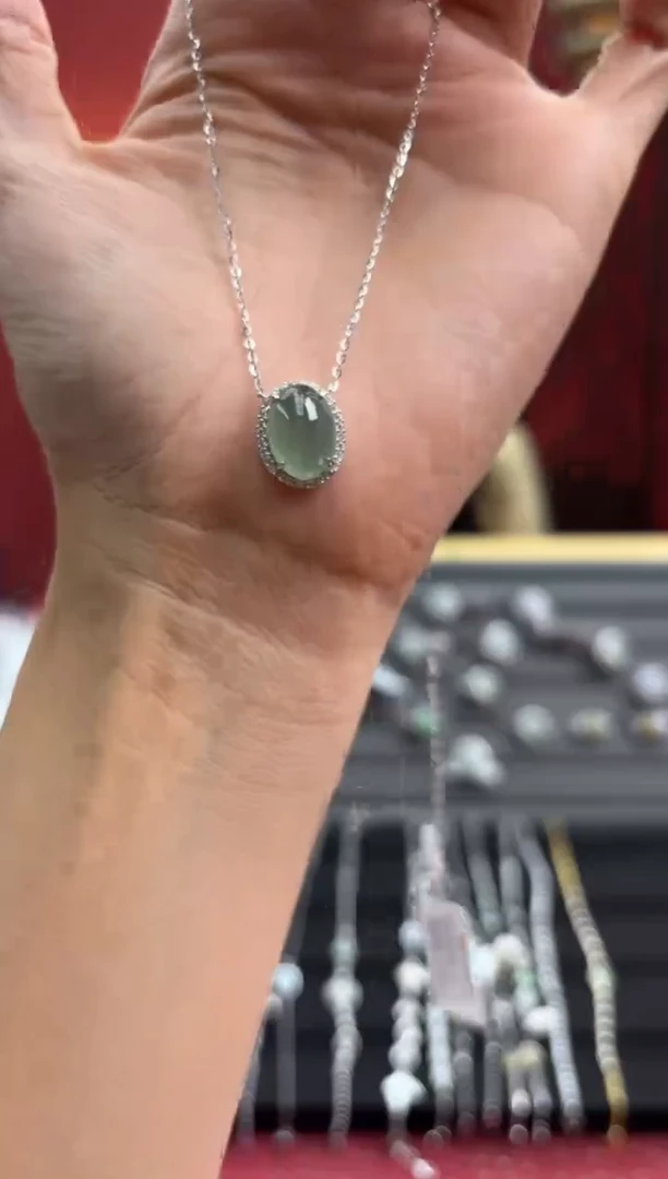 颈饰银S925镶嵌翡翠004071r/颈饰