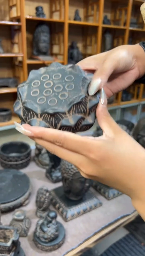 陶土【火山泥】莲蓬实心底座