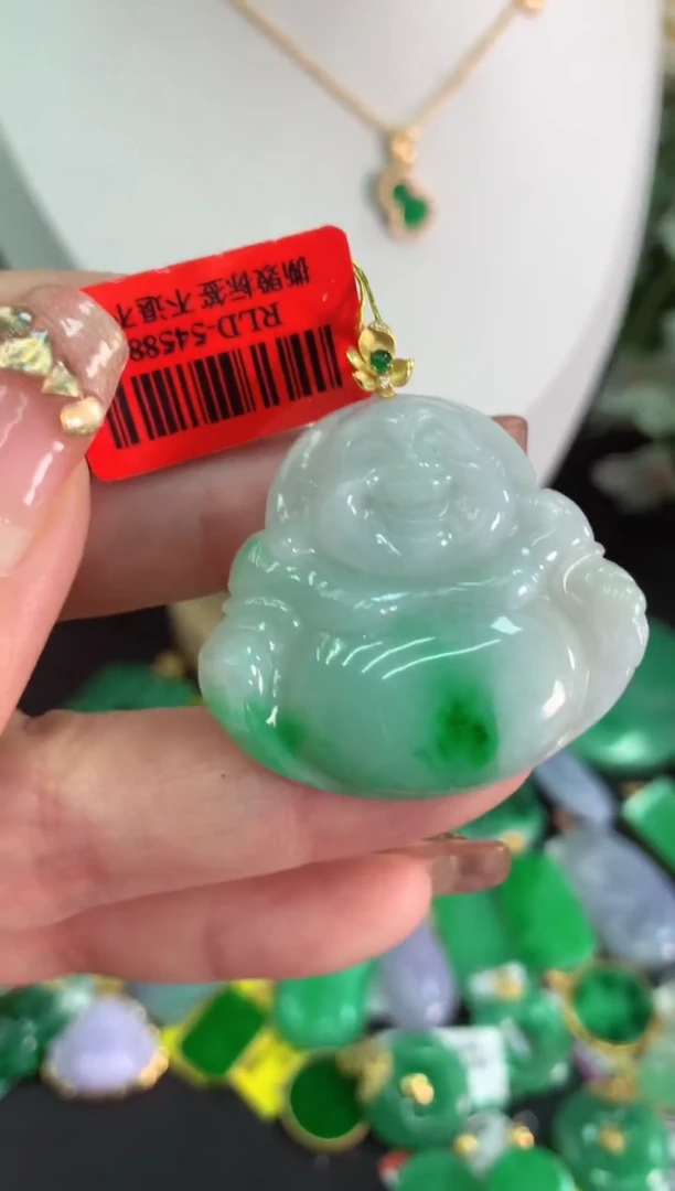 【闪购商品】翡翠吊坠(不含链)18K金镶嵌就