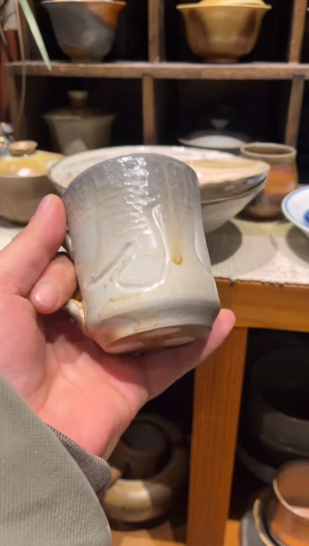 【闪购商品】瓷片525  柴烧咖啡杯1个