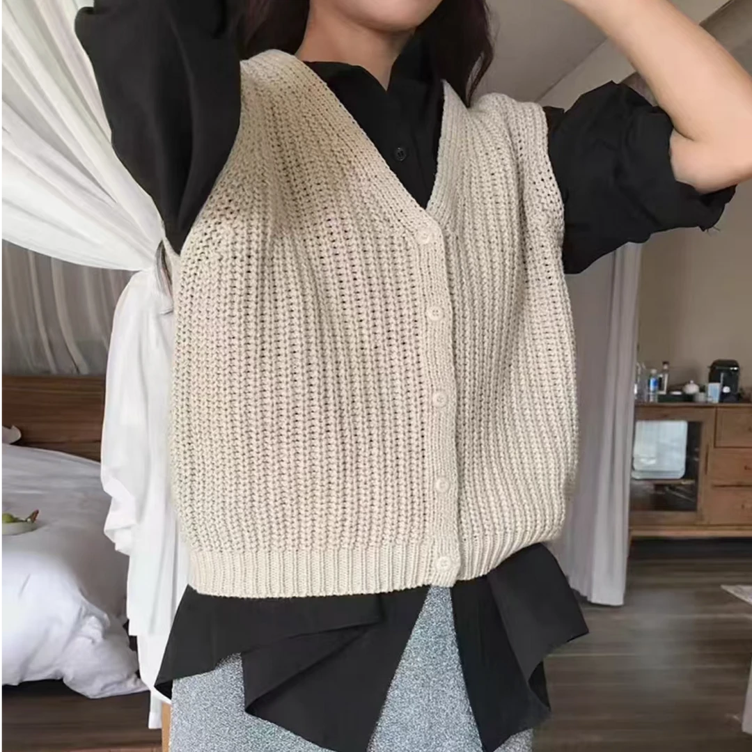 冬季休闲风纯色厚度适中毛针织衫上衣复古简约百搭
