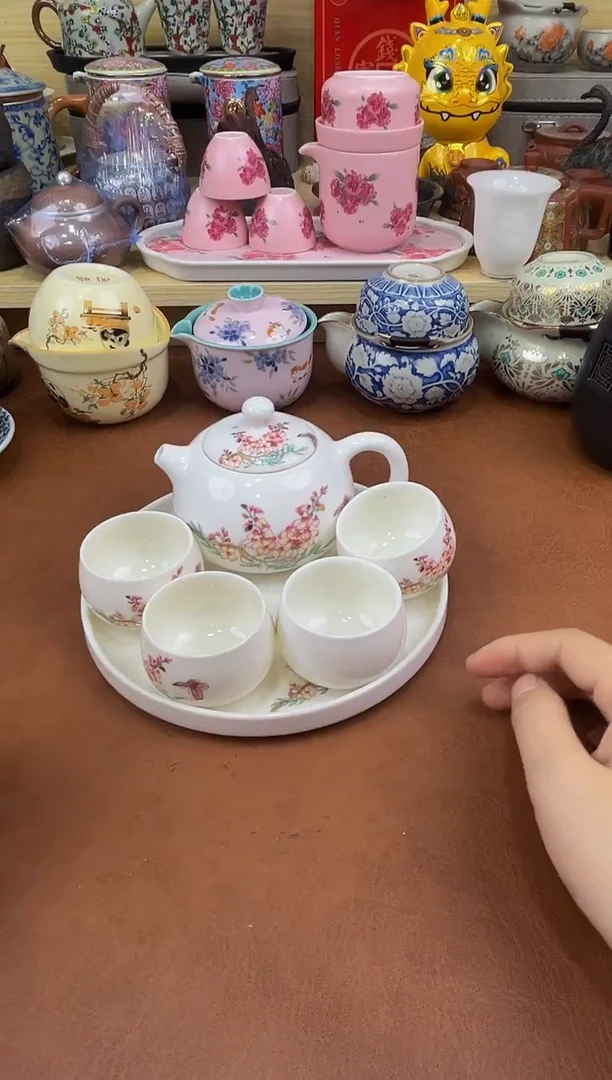 陶瓷茶具摆件旅行套组