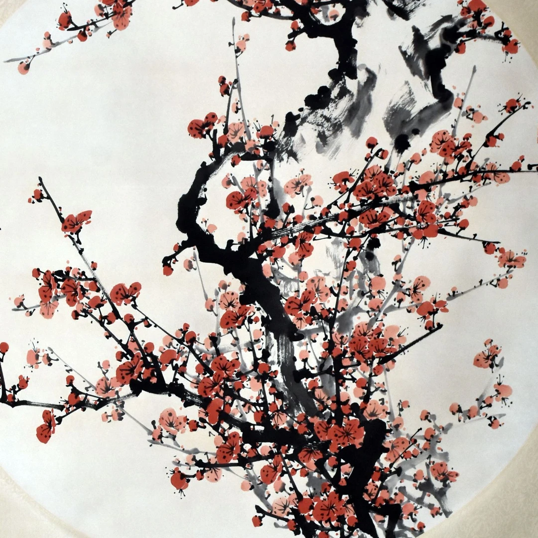 HM10085 红梅  纸本立轴 5平尺