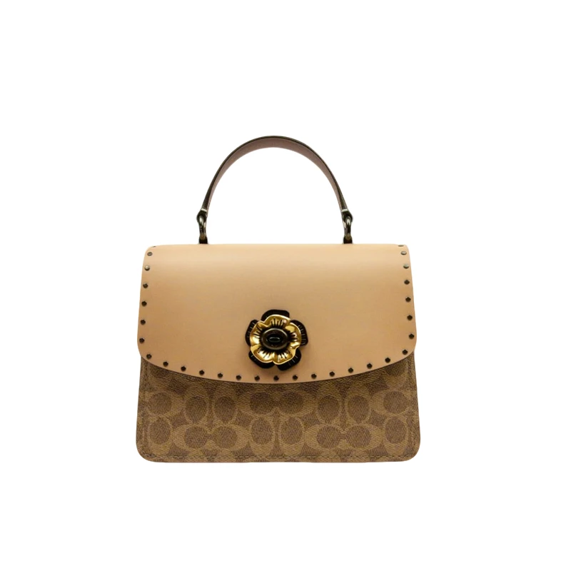 【全套礼盒】COACH/蔻驰Parker专柜款女士经典山茶花手提单肩斜挎包