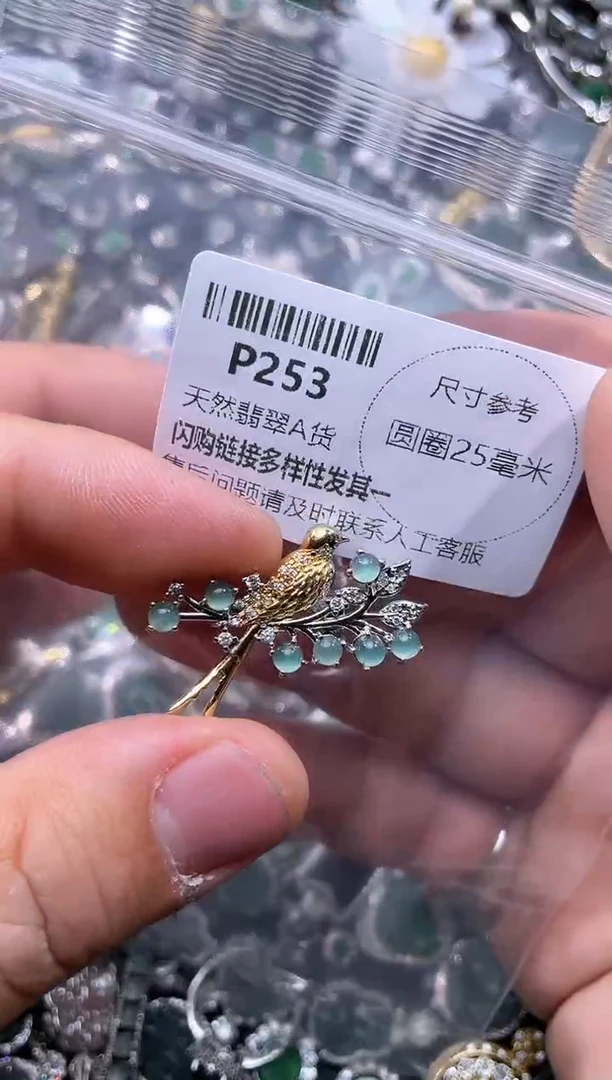 【闪购商品】翡翠颈饰未镶嵌P253胸针