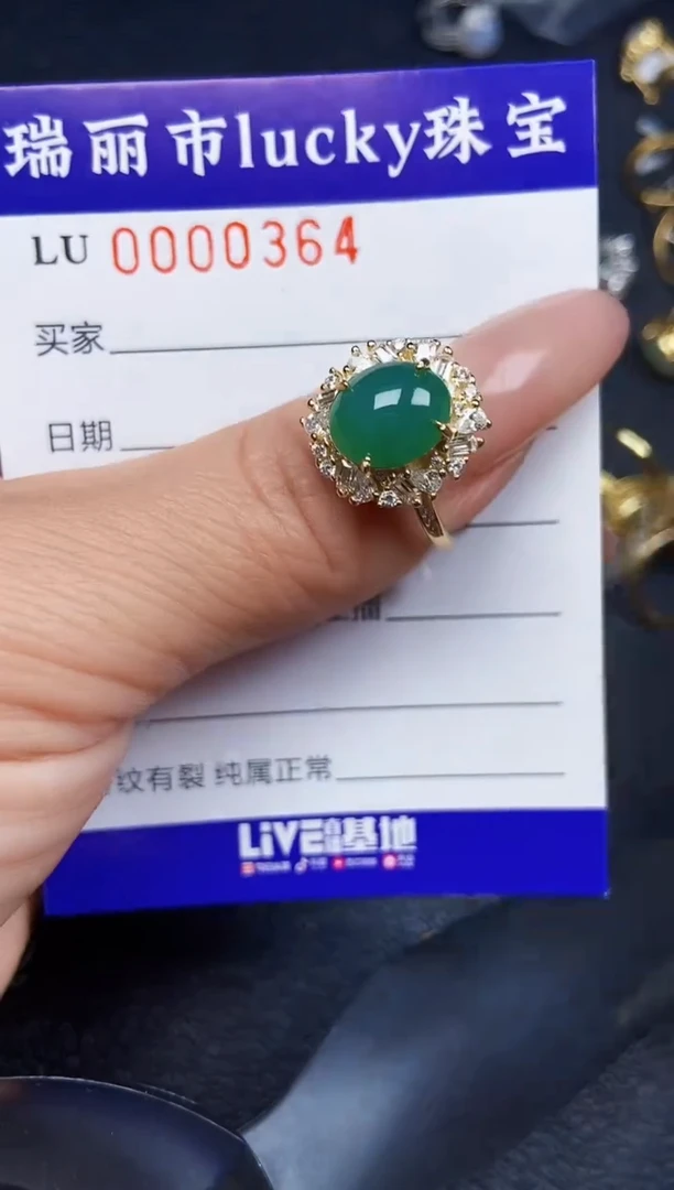 翡翠银S925镶嵌颈饰0364