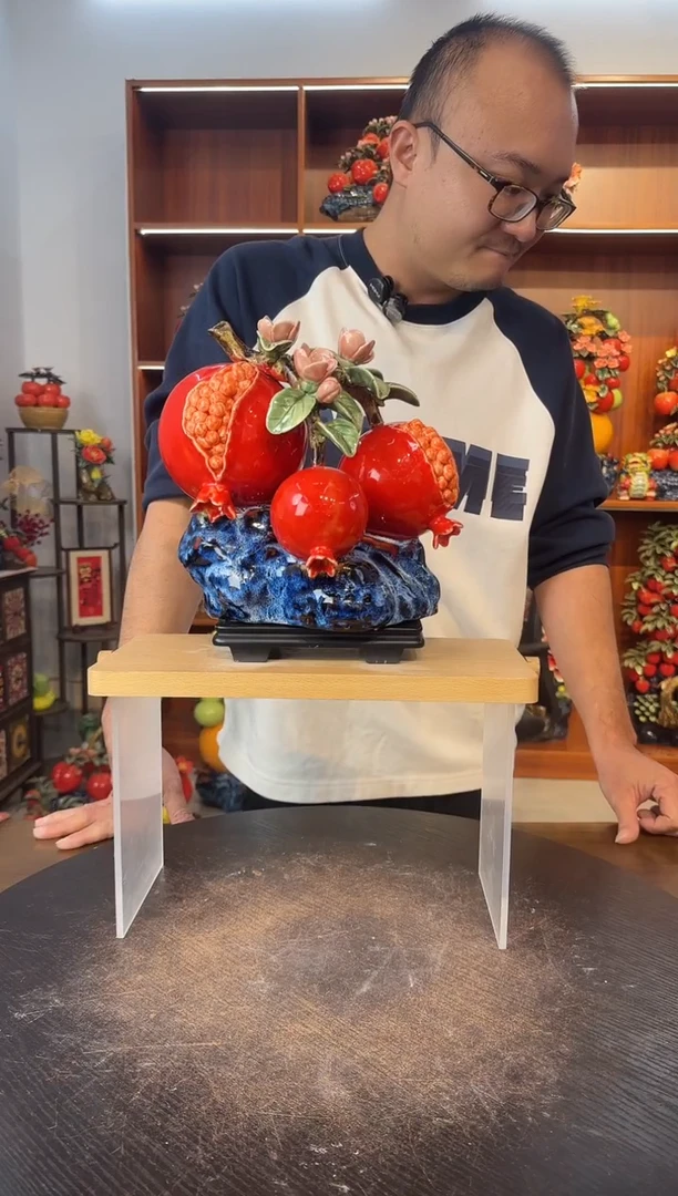 陶瓷三石榴摆件