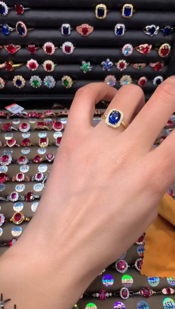 【闪购商品】蓝宝石戒指银S925镶嵌79