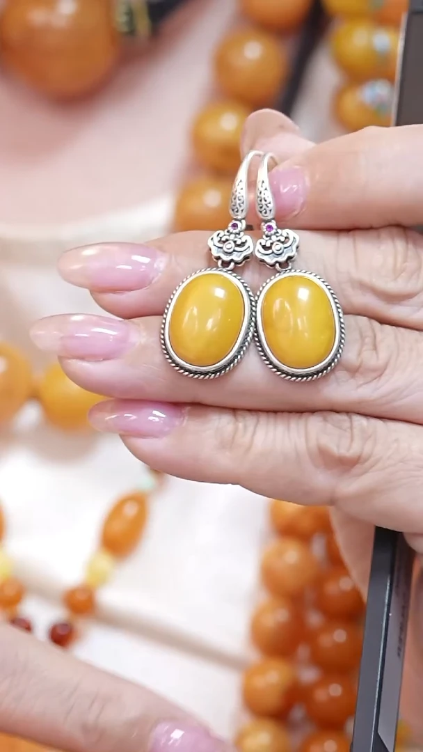 蜜蜡颈饰银S925镶嵌5594天然蜜蜡珠宝奇石云端妖孽全部保真