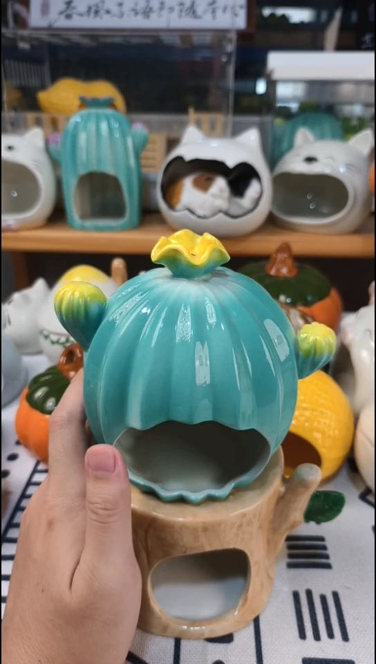 【仙人掌】陶瓷窝/鱼缸躲避屋