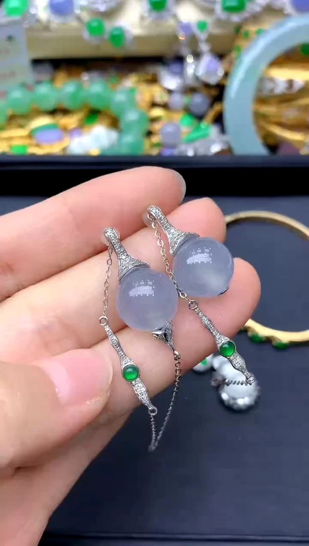 18K金镶嵌翡翠耳饰627 -中国好珍宝