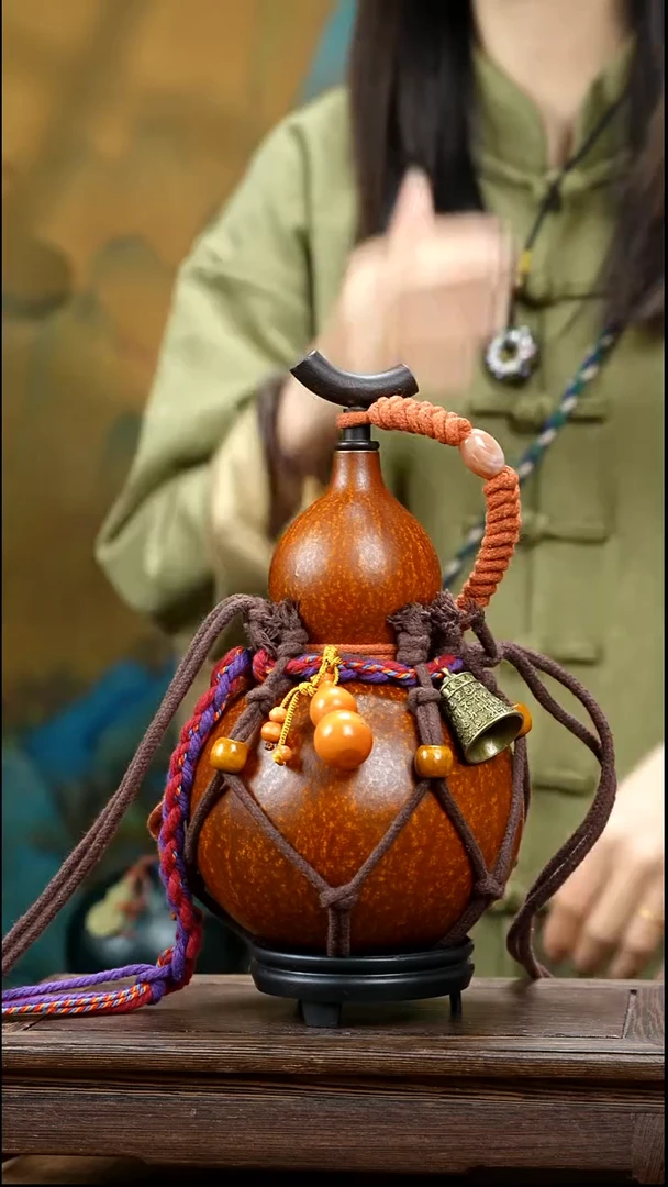 Yl096复古网兜款天然酒葫芦（一物一拍）