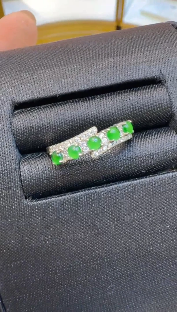 银S925镶嵌戒指翡翠多样性团购发一件