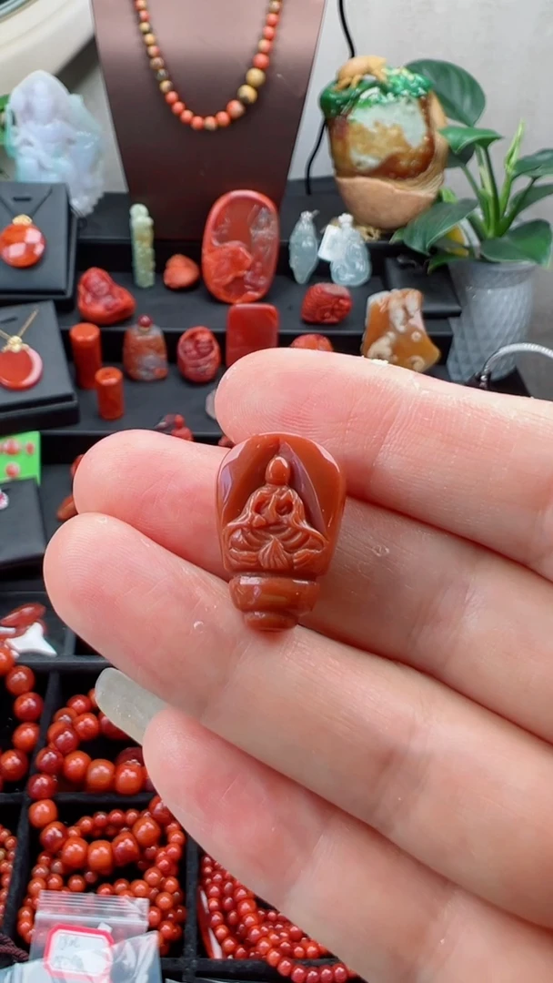 南红玛瑙三通未镶嵌取**字三通