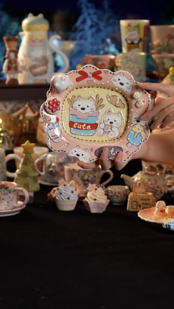 摆件陶景德镇釉下彩手绘设计师款陶瓷