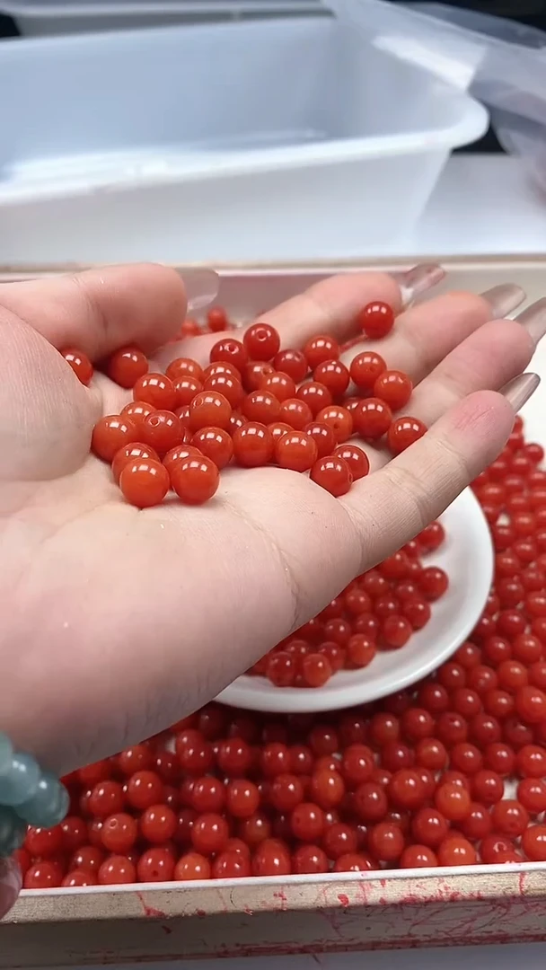 【闪购商品】玛瑙/玉髓颈饰未镶嵌w2185满肉南红8mm*30颗