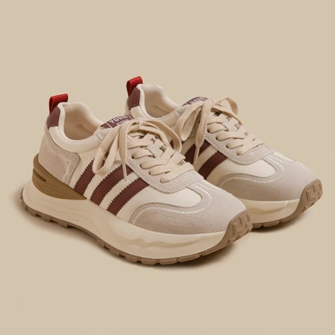 三条杠阿甘鞋女鞋春秋老爹鞋2025新款厚底加绒冬款网红休闲运动鞋