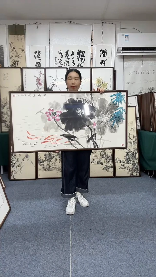国画62*122实木画框京东包邮手绘