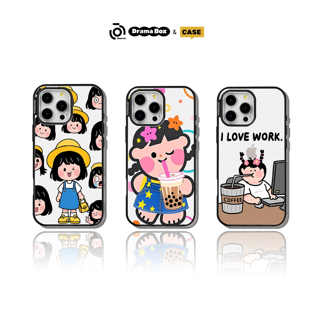 原创【卡通女孩系列】卡通适用iphone17promax/16苹果15创意手机壳