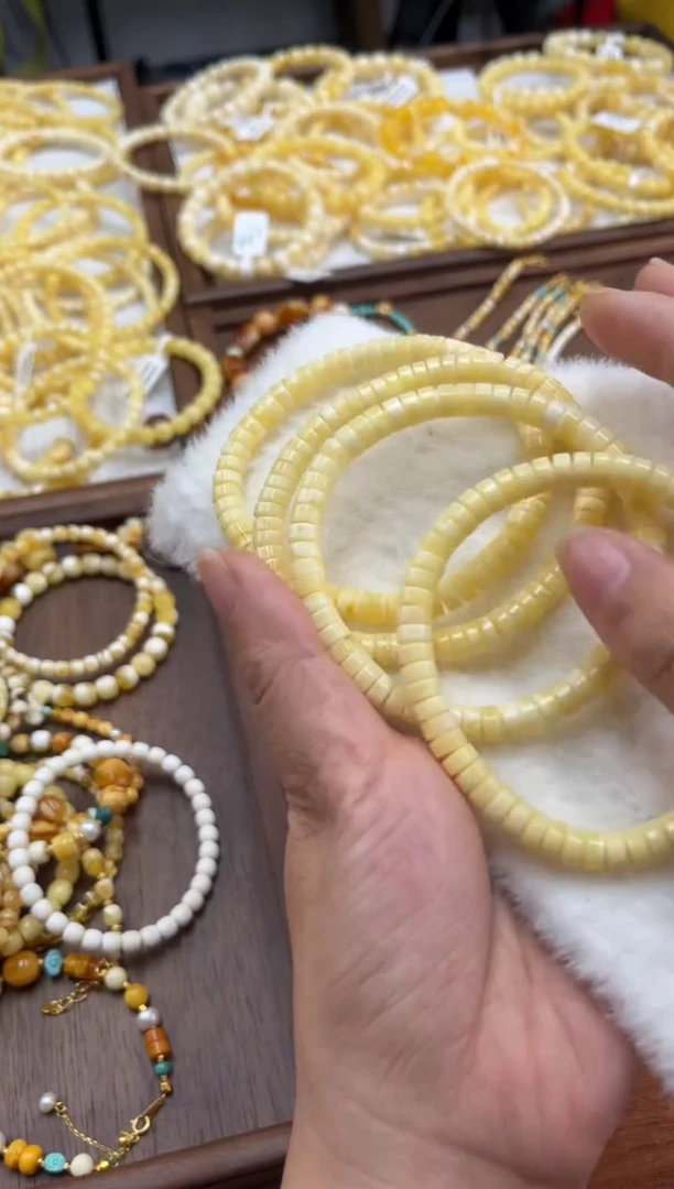 【闪购商品】蜜蜡裸石未镶嵌药片手串多样性发其一