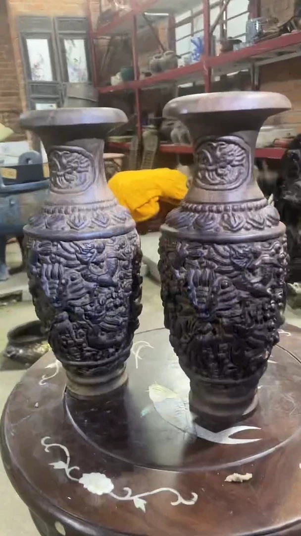 【闪购商品】木木雕新年快乐 香木摆件
