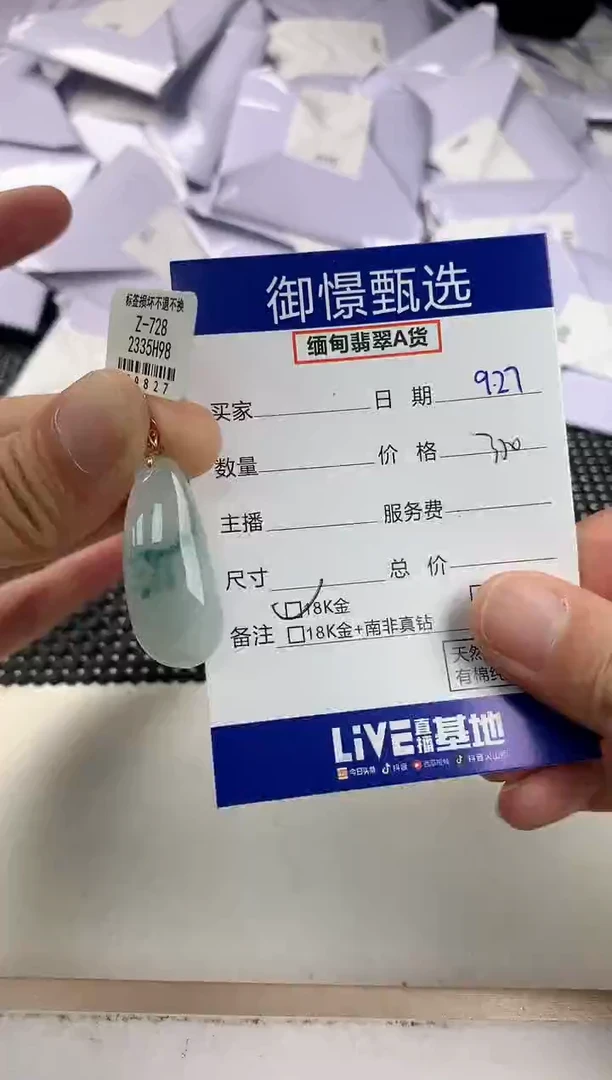 颈饰18K金镶嵌翡翠翼51