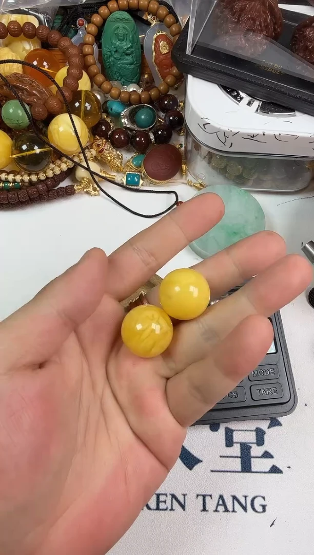 裸石蜜蜡未镶嵌蜜蜡圆珠