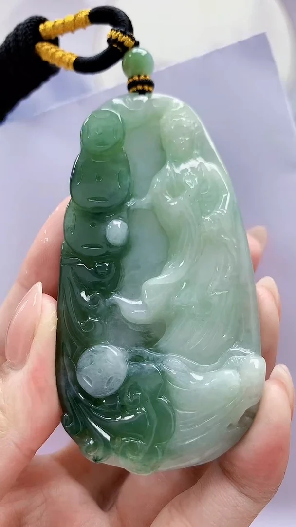 未镶嵌定制翡翠5060MM-毛货挂件45