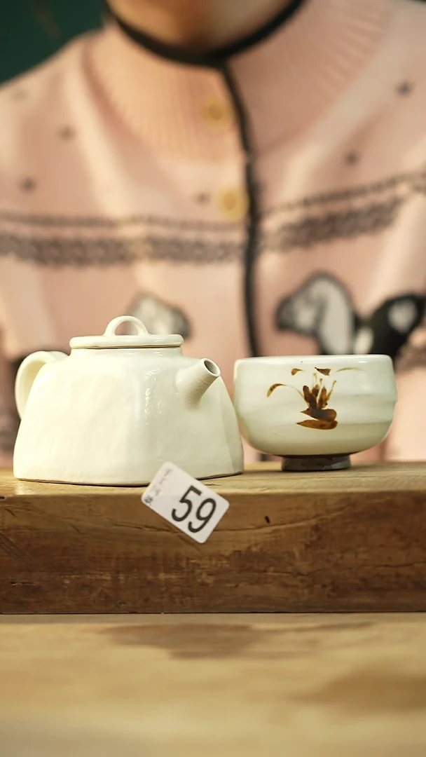 【闪购商品】瓷片秤砣系列·设计师丁念·白四方小茶壶+中铁