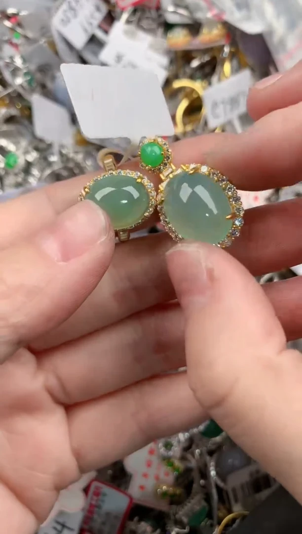 银S925镶嵌戒指翡翠10            7