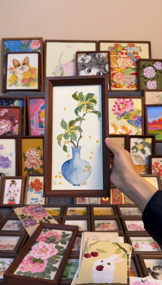 木双层款桂花花瓶