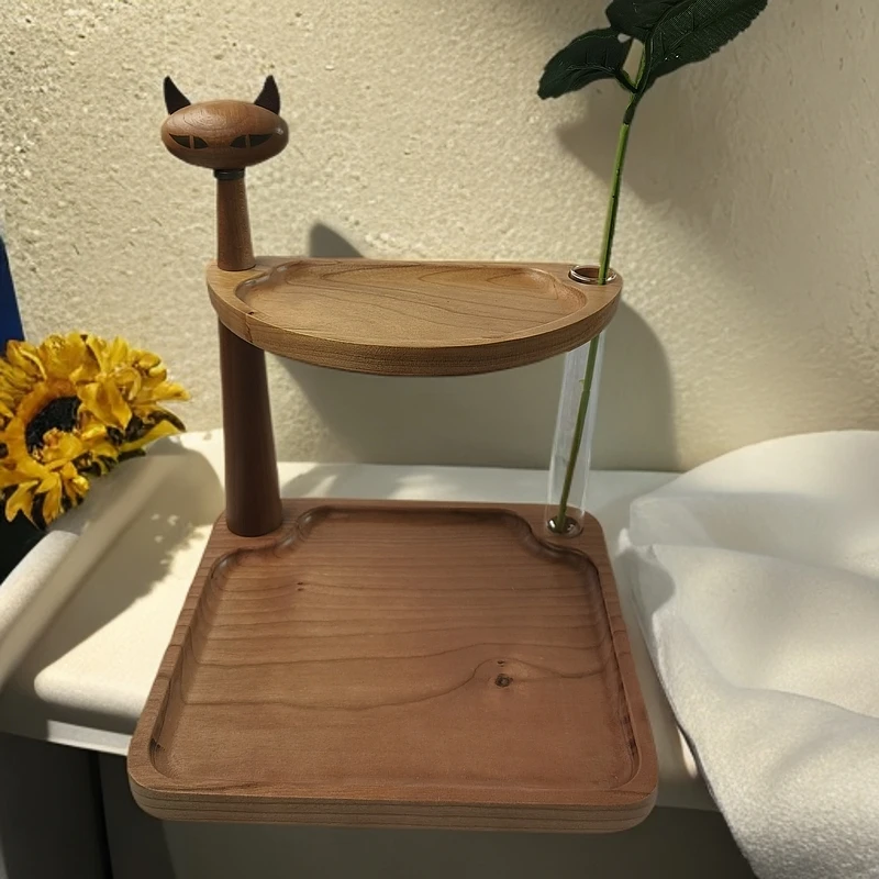 樱桃木猫咪玄关收纳