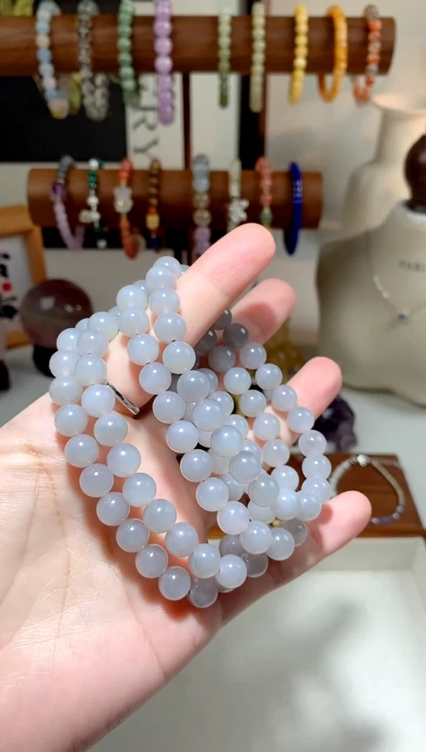 手串未镶嵌和田玉烟紫手串 约8mm