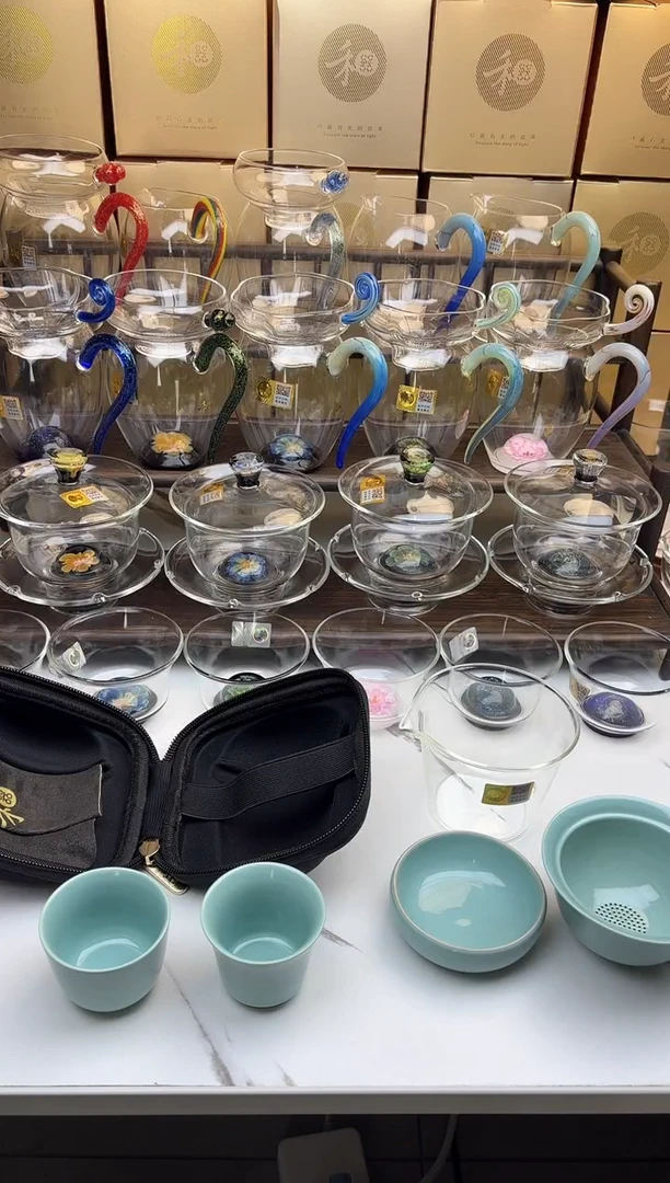 手工艺品玻璃禾器 叠境快客旅行套