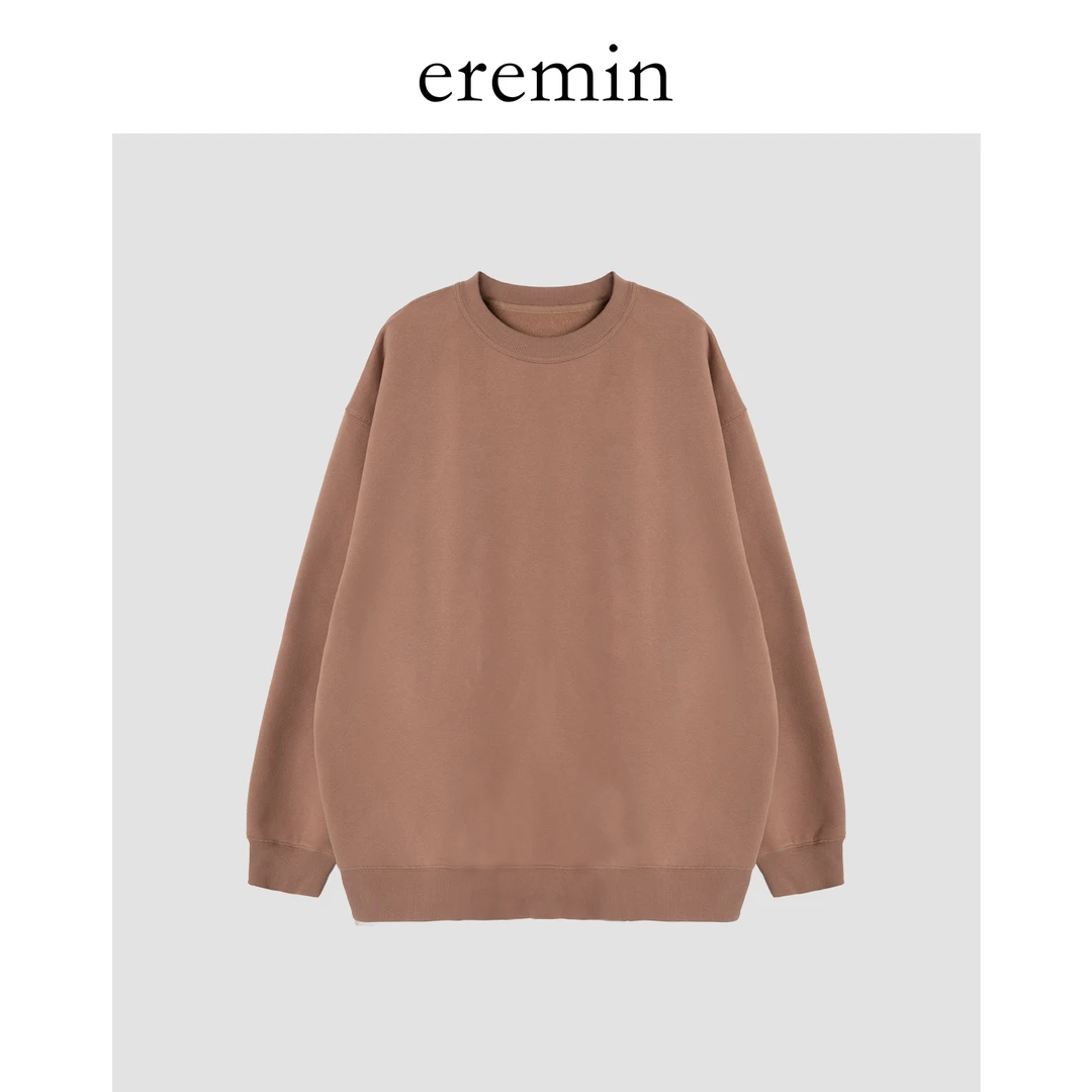 DE Mincollection橘粉卫衣/棉定染色厚款加绒舒适圆领卫衣55915