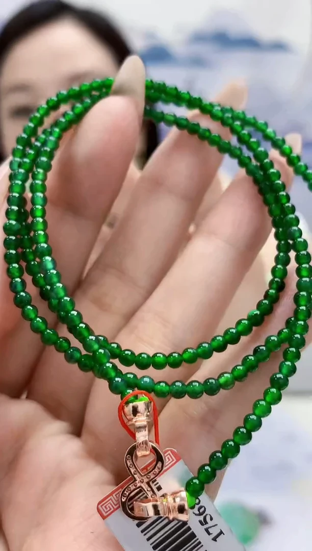 定制翡翠未镶嵌4852MM-毛货珠链44