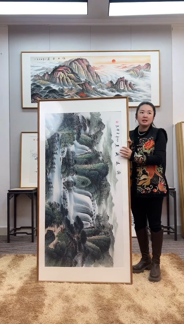 国画手绘山水162*82尺寸