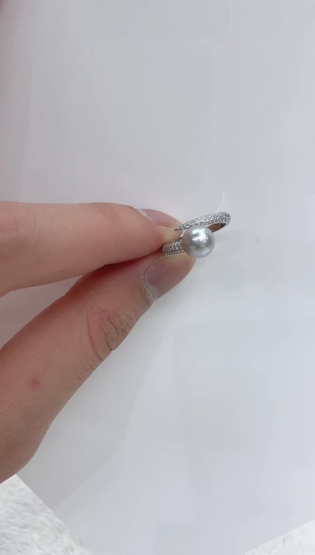 【闪购商品】海水珍珠戒指银S925镶嵌海水珍珠戒指