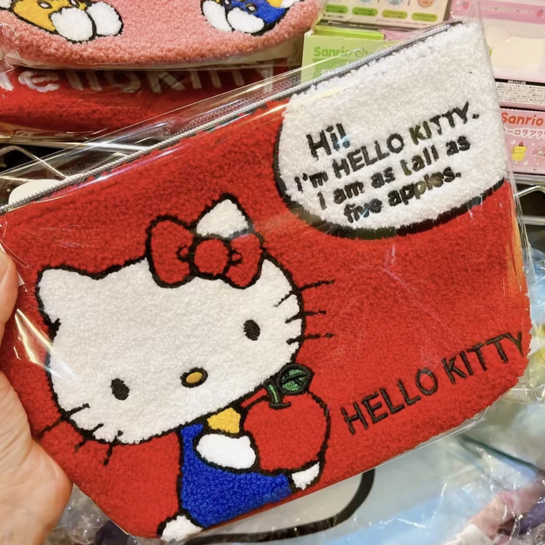 【大阪限定】Hello Kitty Kitty抱苹果红色洗漱 手拿包